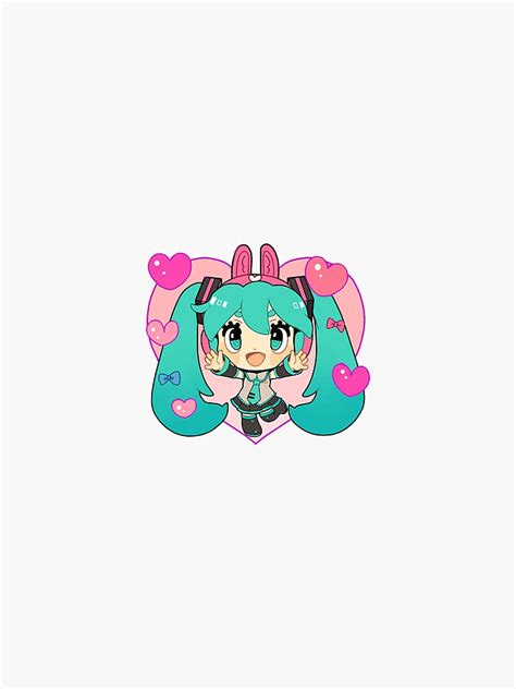 Cute Hatsune Miku Sticker For Sale By Breecg Redbubble