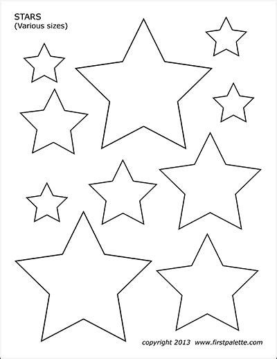 Free Printable Stars Of Various Sizes To Color And Use For Crafts And