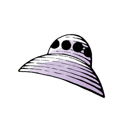 Ink And Watercolor Sketch Of A Purple Alien Spaceship Stock Vector