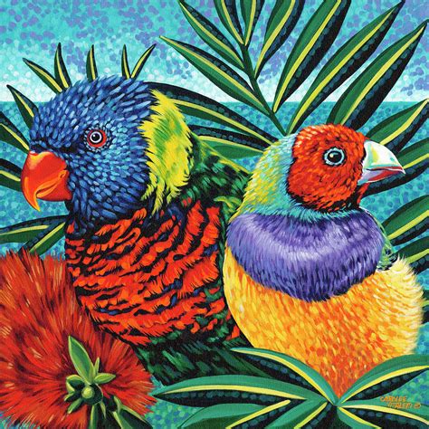 Birds In Paradise Ii 1 Painting By Carolee Vitaletti Pixels