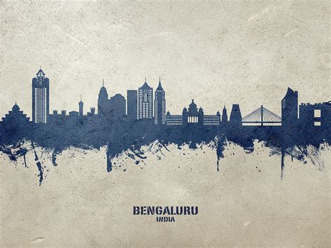 Bengaluru Skyline India Bangalore Digital Art By Michael Tompsett