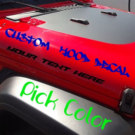 Custom Hood Decals For Jeep Suv Hood Decal Body Decal Car Etsy