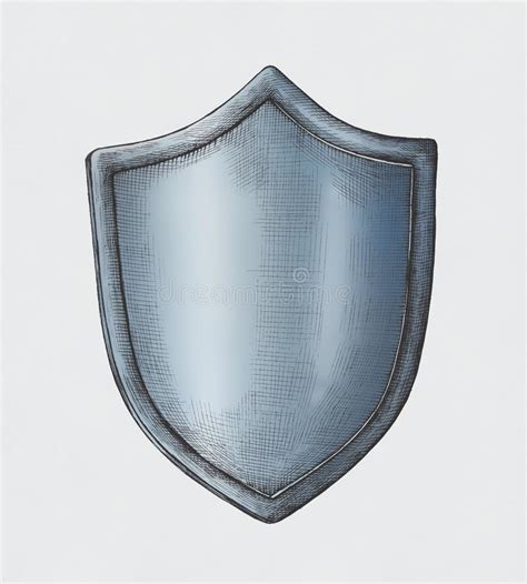 Hand Drawn Blue Shield Illustration Stock Illustration Illustration