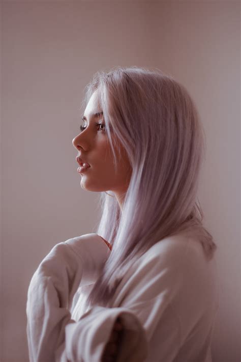 Dyed White Hair Women Indoors Stock Photo Free Download