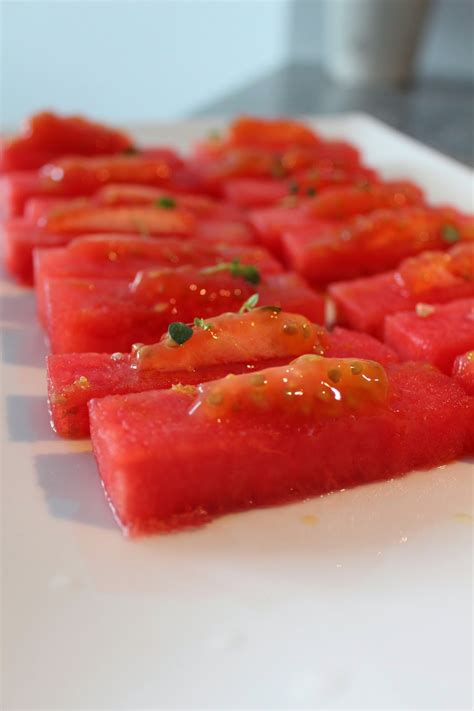 Watermelon Tomato Skewers With Sherry Vinaigrette Runaway Apricot