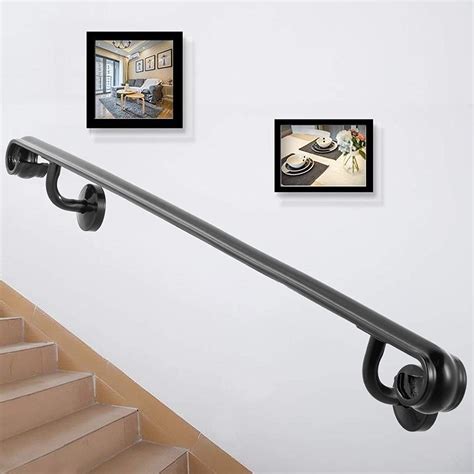 Railings And Pickets Happybuy Stair Handrail Five Step Stair Rail 5ft