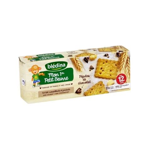 BLEDINA Biscuit Bébé Petit Beurre Pépites de Chocolat 133 gr 12 Mois