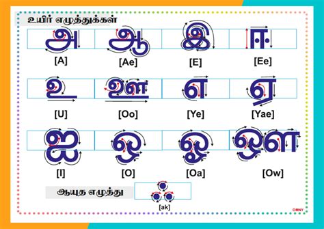 Tamil Alphabets Worksheets For Kids Tamil Vowels And Consonants Uyir