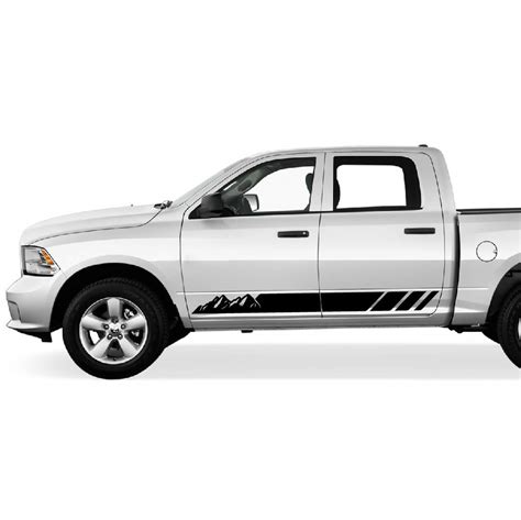 2x Flag Decal For Dodge Ram Crew Cab 1500 Bed Side Vinyl Graphics
