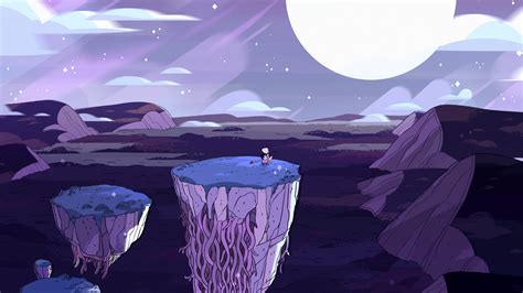 Steven Universe Pearl Steven On Floating Island With Background Of