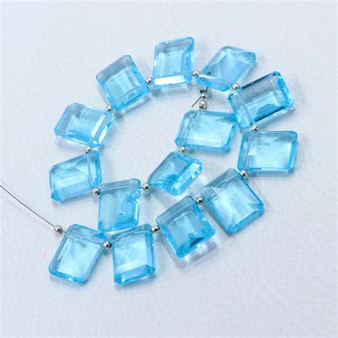 10 Pieces Aquamarine Quartz Gemstone Drilled Gemstone Etsy
