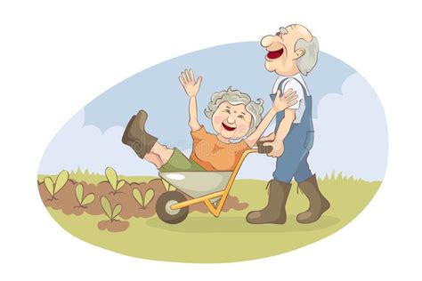 Elderly Gardeners Stock Vector Illustration Of Farmer 190527837