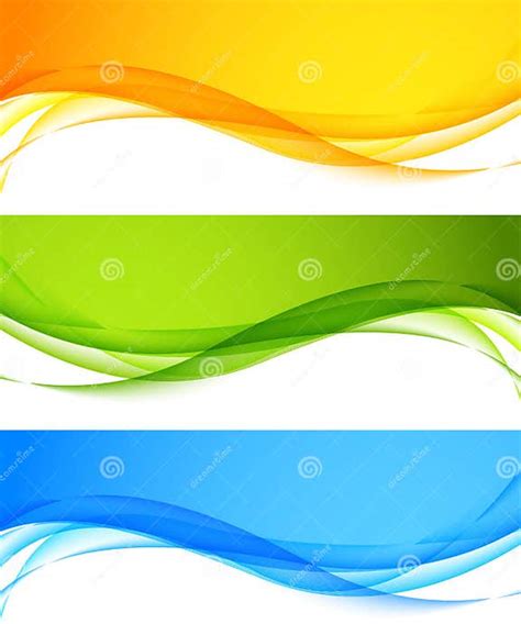 Set Of Wavy Banners Stock Vector Illustration Of Creative 38044596