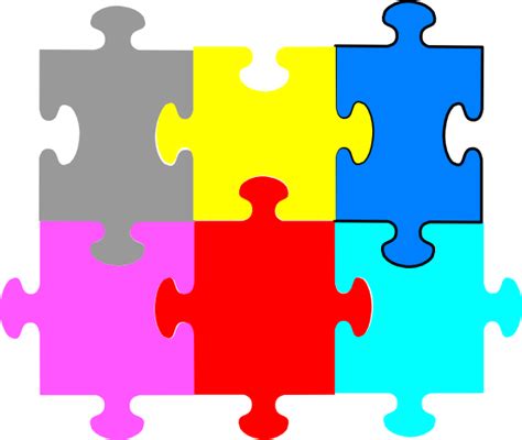 Jigsaw Puzzle 6 Pieces Clip Art at Clker.com - vector clip art online, royalty free & public domain