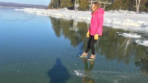 Walking On Water Crystal Clear Ice Forms On Lake In Michigan Abc13