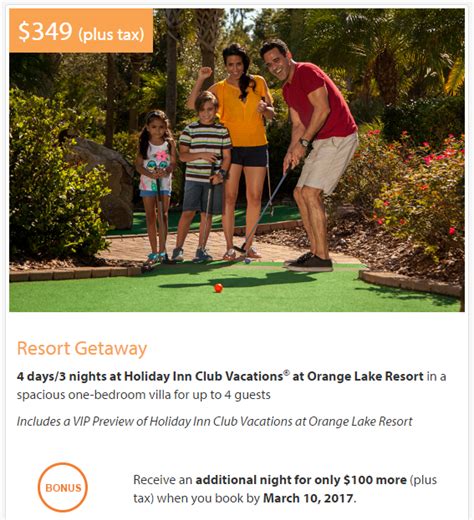 4 Days / 3 Nights in Orlando, Florida for $349 at Holiday Inn Club ...