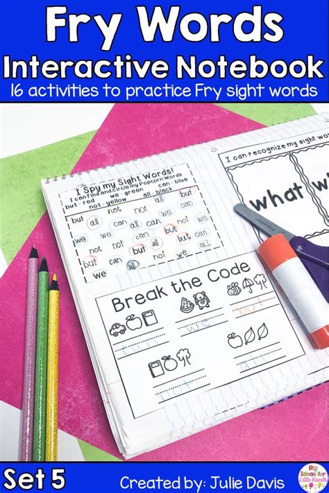 Sight Word First 100 Set 1 Interactive Notebooks Set 5 Interactive