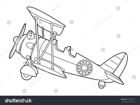 Top 20 airplane coloring pages for preschoolers: Coloring Page - Biplane - Illustration For The Children ...