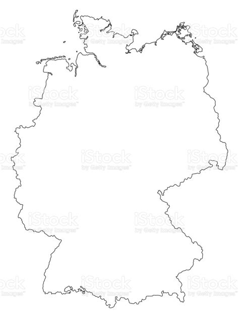 Deutschland Umriss Karte Isolierten Auf Weißen Hintergrund