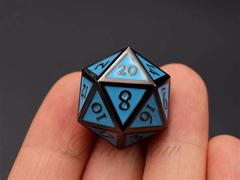 New Font Blue Dungeons And Dragons Dice Dnd Dice Set Metal Etsy