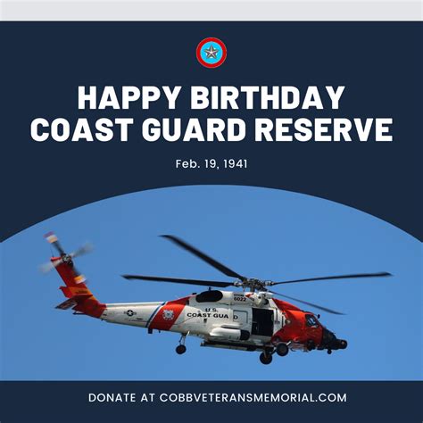 Happy Birthday Coast Guard Cobb Veterans Memorial