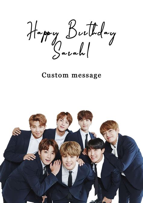 Personalised BTS Birthday Card K Pop Greetings Card Etsy In Bts Birthdays Birthday