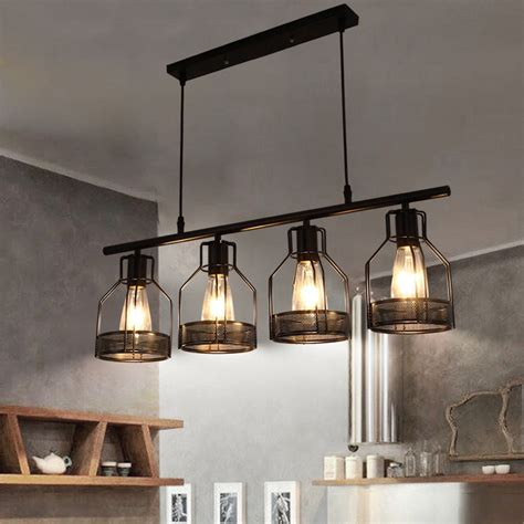 Industrial Pendant Lighting Edison Metal Caged Vintage Hanging Pendant