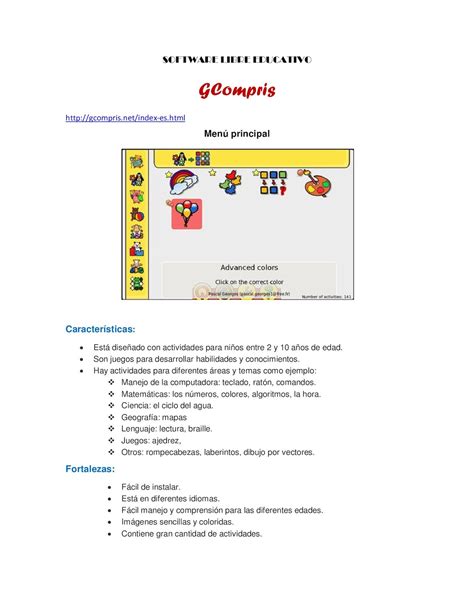 Calaméo Software Libre Educativo Gcompris Para Calaméo