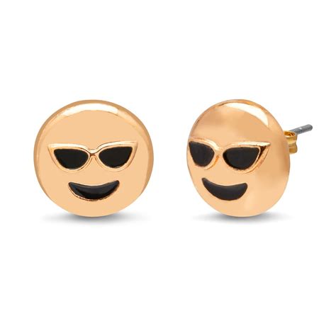 Emoji Stud Earrings 18k Yellow Gold Plated 5 Pack Ebay