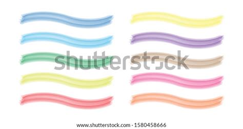 Brush Wave Underline Strokes Set Stock Vector Royalty Free 1580458666