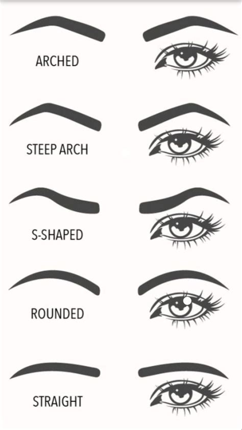 Eyebrow Visual Guide Choose Which Eyebrow Shape Suits You Augenbrauen Schminken
