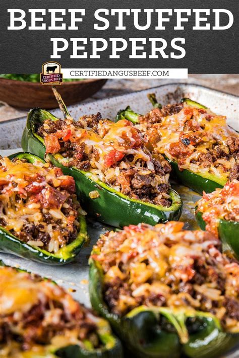 Poblano Peppers Filled With Southwestern Seasoned Ground Beef Rice
