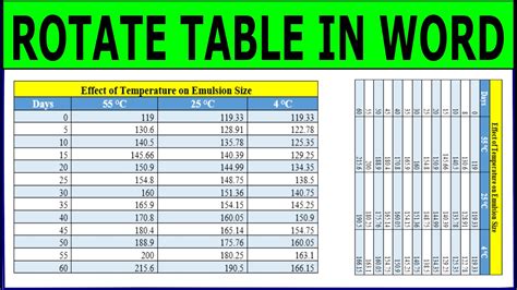 Rotate Table In Microsoft Word How To Rotate Table In Word From