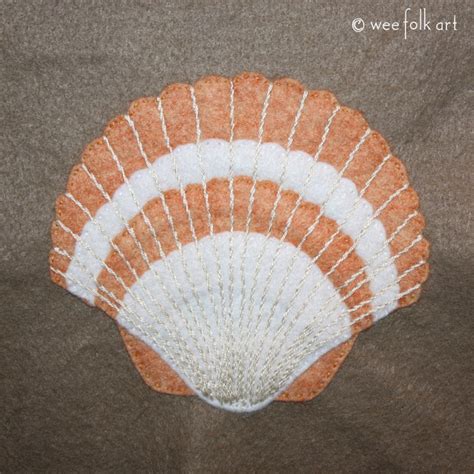Scallop Shell Applique Stroll On The Beach Collection Wee Folk Art