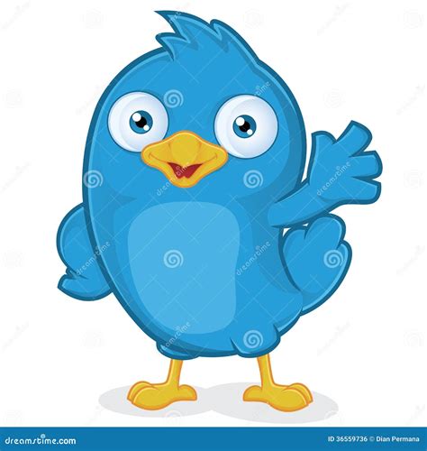 Blue Bird Waving Stock Vector Illustration Of Stop Character 36559736