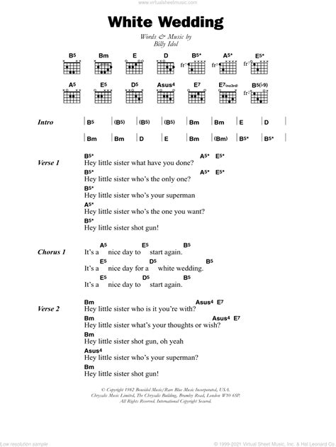 We hope for the day when the whole world will stand up and say. Idol - White Wedding sheet music for guitar (chords) PDF