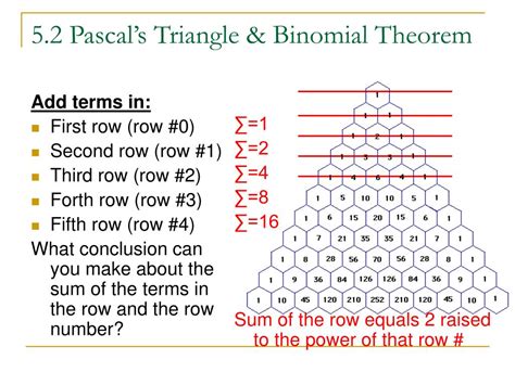 Ppt 52 Pascals Triangle And Binomial Theorem Powerpoint Presentation