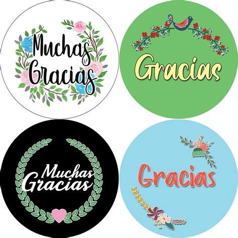 Spanish Espanol Thank You Gracias Stickers 20 Sheet Colorful T