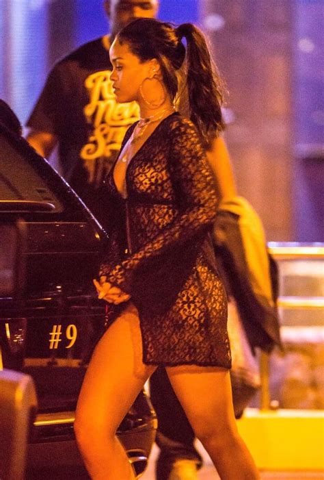Rihanna Flashes Her Nipples In See Through Caftan And Thong As She Boards Mega Yacht For Party