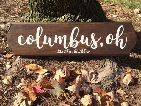 Columbus Oh Wood Sign Ready To Hang Painted By Printingbyproxy