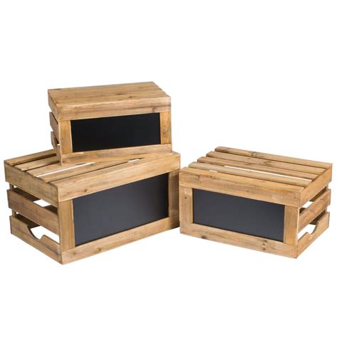 I notched out the legs to fit the skirts. Tablecraft RCBCRATE1 3-Piece Natural Wood Chalkboard Crate ...
