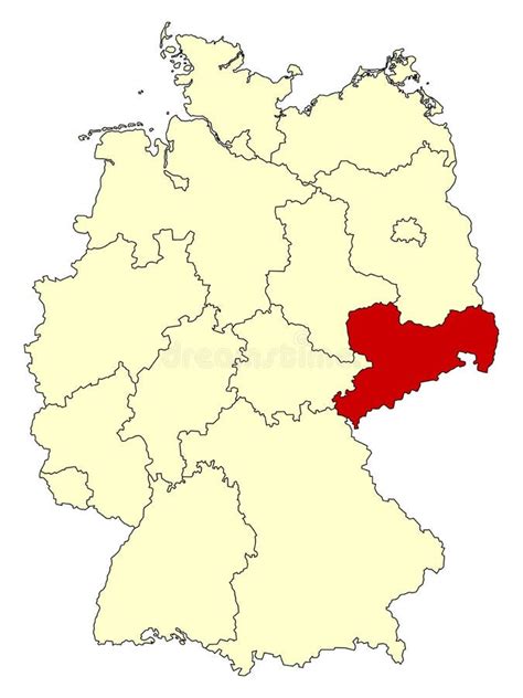 Mappa Gialla Della Germania Con Lo Stato Federale Renania Palatinato