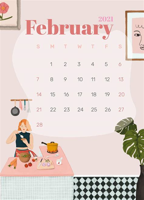 February 2021 Calendar Printable Aesthetic February 2021 Calendar Is
