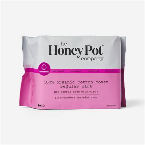 The Honey Pot Regular Non Herbal Menstrual Pads 20 Ct