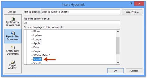 Creating Hyperlinks In Excel To Another Sheet Mzaergrey
