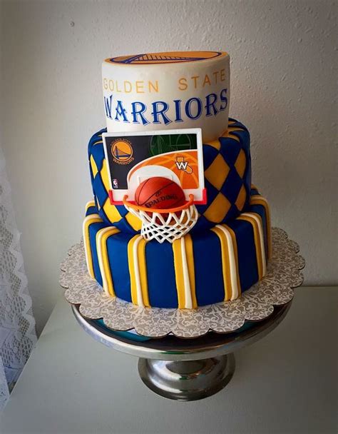 Basketball Cake Golden State Warriors Blue And Yellow Wonderland Cakery Custom Birthday