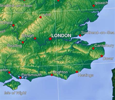 Topographic Map Of London Mapsofnet