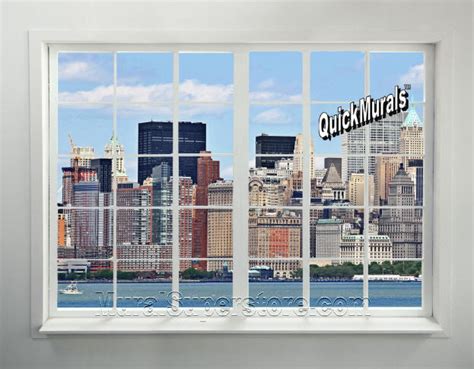 New York City Skyline Window Peel And Stick Mural