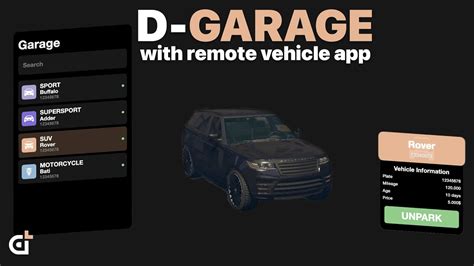 D Garage All Rounder Garage System With Remote Vehicle App Fivem