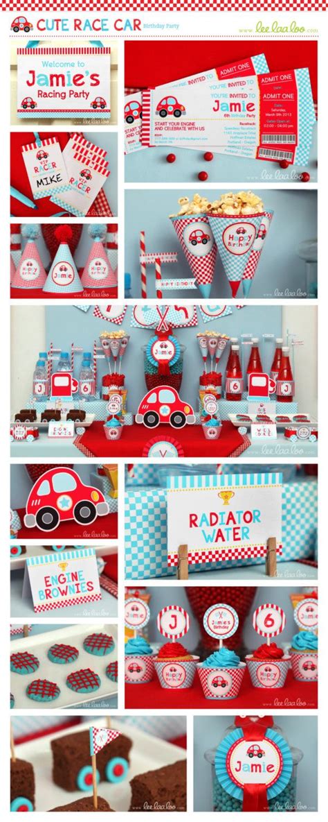 Race Car Birthday Party Package Personalized Printable Design By